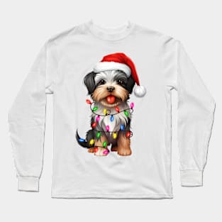 Christmas Biewer Terrier Long Sleeve T-Shirt